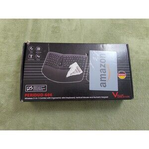 Perixx PERIDUO-606 Wireless 3-in-1 Ergonomic Mini Keyboard Vertical Mouse Combo